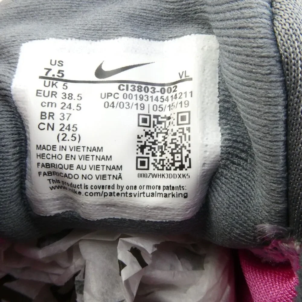 Nike Women's 7.5 Quest 2 Shoes Gray Pink Mesh Lace up Running Sneaker CI3803-002